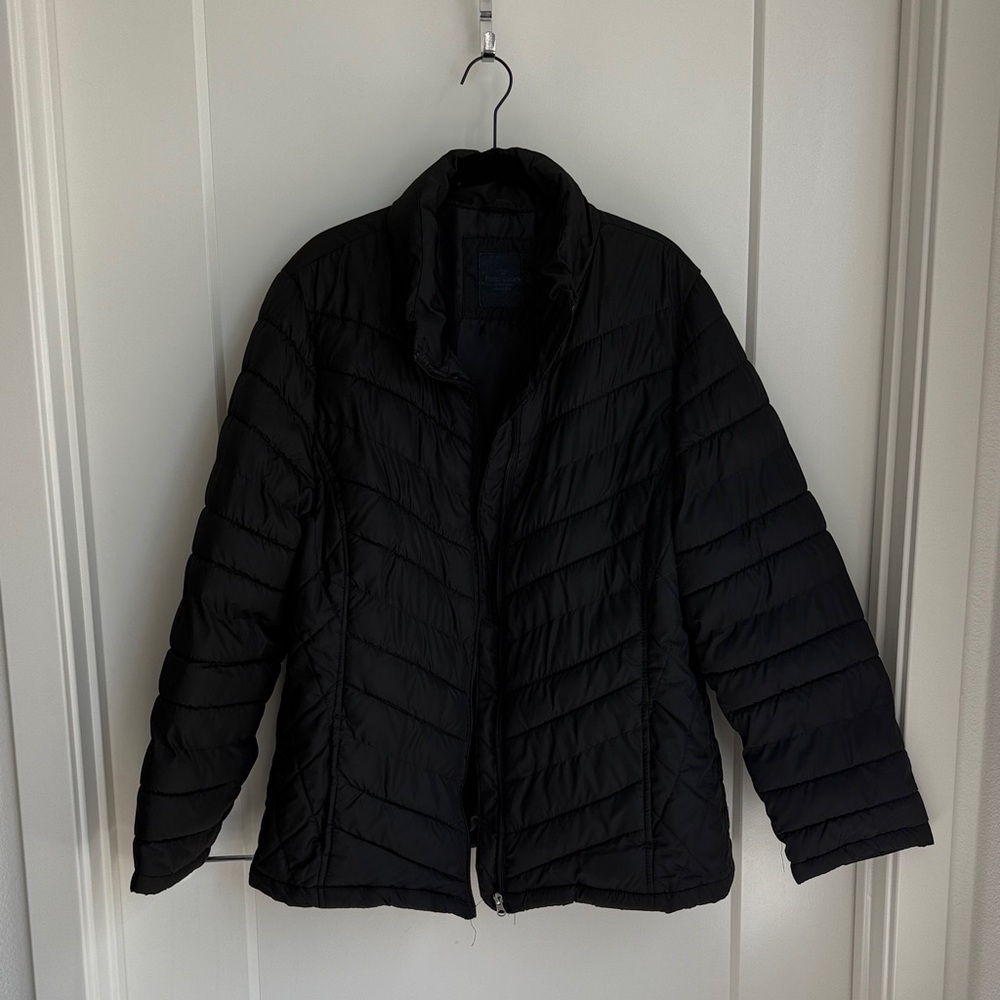 Black Zip Up Puffer Jacket